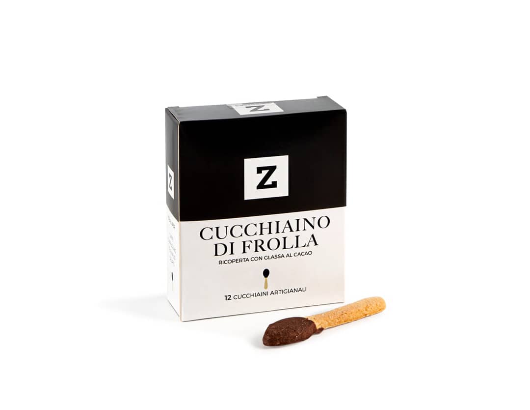 Cucchiaino di frolla ricoperta con glassa al cacao - 12 pezzi